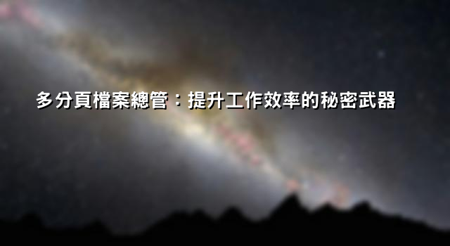 多分頁檔案總管：提升工作效率的秘密武器